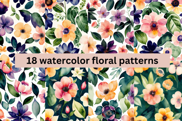 18 Watercolor Floral Patterns