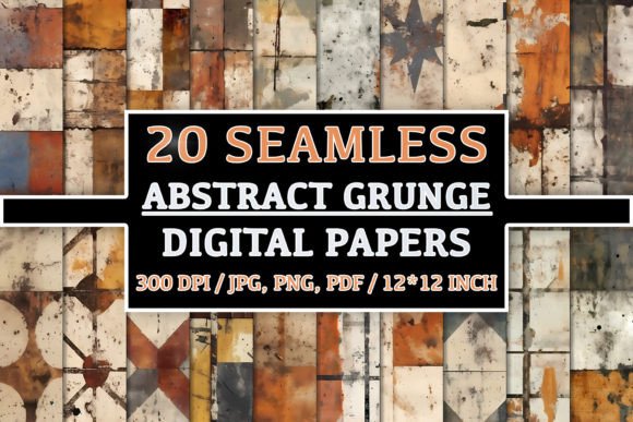 20 Seamless Abstract Grunge Patterns: Elevate Your Creative Projects with Digital Paper Backgrounds
