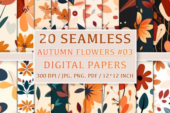 20 Seamless Autumn Flower Patterns 3