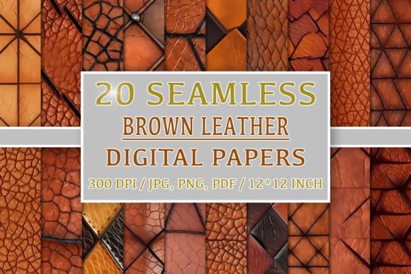 20 Seamless Brown Leather Patterns for Creative and Professional Projects