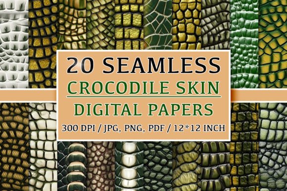 20 Seamless Crocodile Skin Patterns