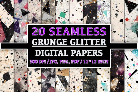 20 Seamless Grunge Glitter Patterns for Creative Projects