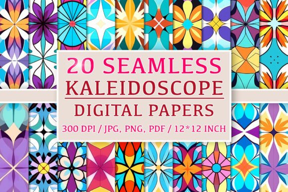 20 Seamless Kaleidoscope Patterns for Creative Projects