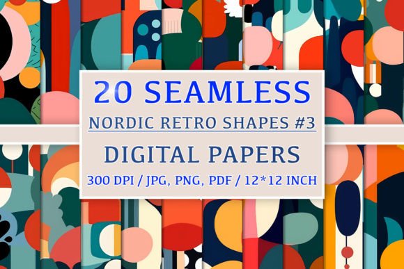 20 Seamless Nordic Retro Patterns 3