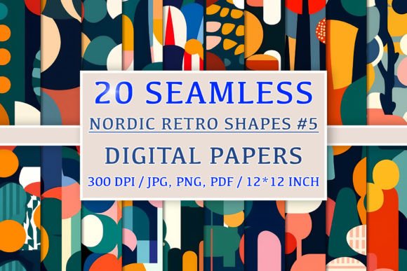 20 Seamless Nordic Retro Patterns 5