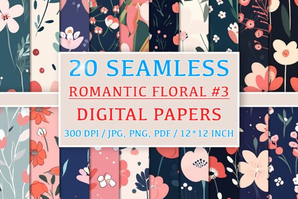 20 Seamless Romantic Floral Patterns 3