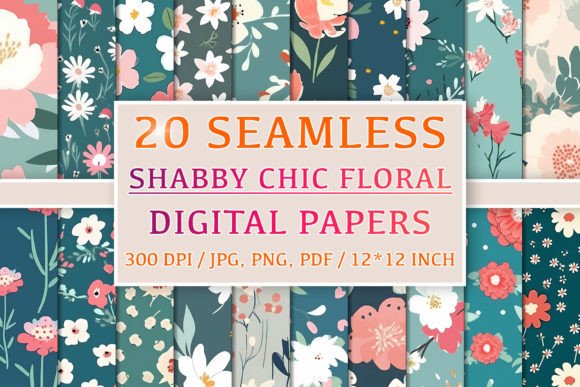 20 Seamless Shabby Chic Floral Patterns for Creative Projects