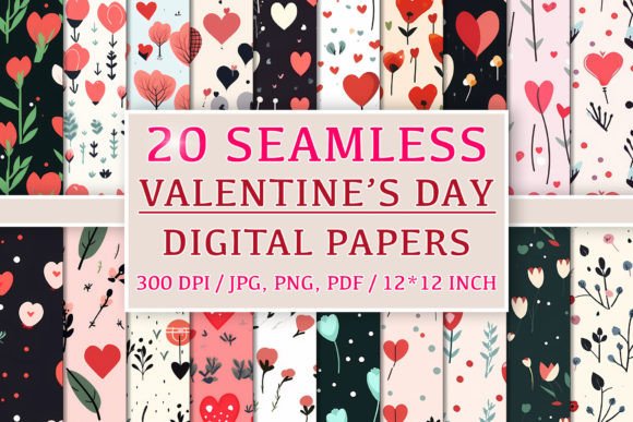 20 Seamless Valentine’s Day Patterns