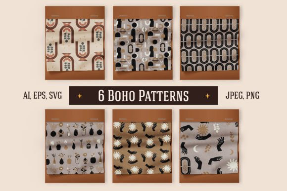 6 Boho Seamless Patterns: A Versatile Design Solution for Every Creative Project