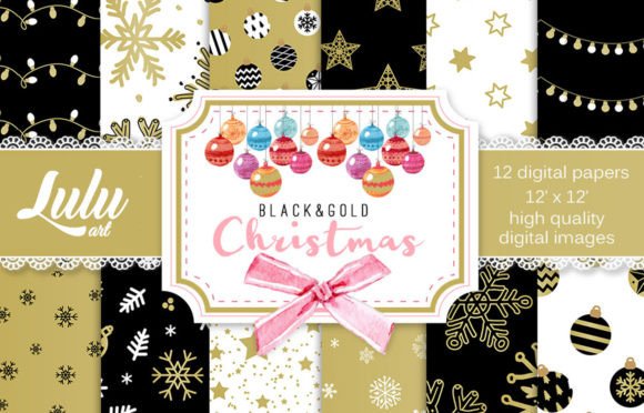 Black and Gold Christmas Patterns: A Digital Design Guide for Festive Creations