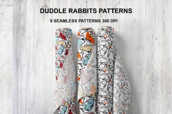 Color Rabbits Patterns for Creative Projects