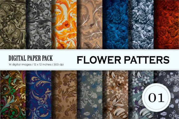 Floral Patterns 01. Digital Paper