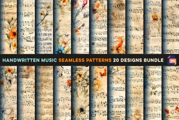 Handwritten Music Seamless Patterns