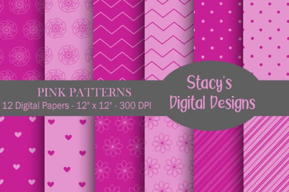 Pink Digital Papers - Pink Patterns