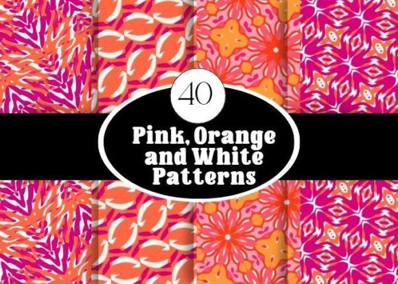 Pink Orange White Watercolor Patterns