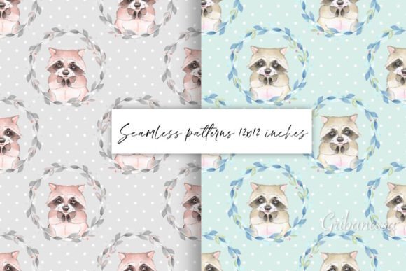 Raccoon Watercolor Seamless Patterns: A Creative Resource for Artists and Crafters