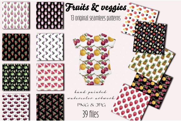 Seamless Patterns Fruits Vegetables 39: A Creative Resource for Designers and Hobbyists