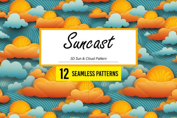 Suncast - 3D Sun Cloud Patterns: A Versatile Design Asset for Creative Projects