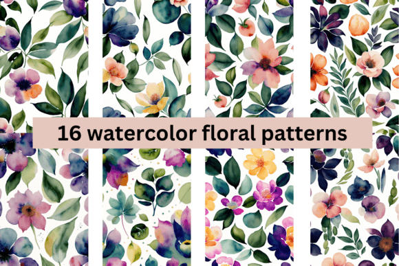 Unlocking Creativity with 16 Watercolor Flowers Patterns: A Digital Asset for Modern Designers