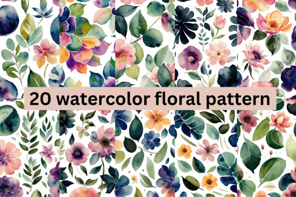 Watercolor Floral Patterns Bundle 3: A Versatile Digital Resource for Designers and Creators