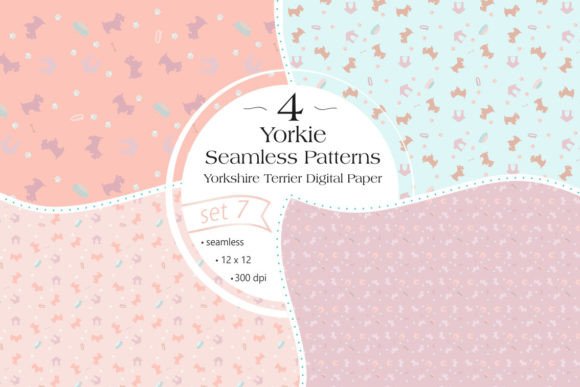 Yorkie Seamless Patterns - Set 7: A Strategic Resource for Creative Projects